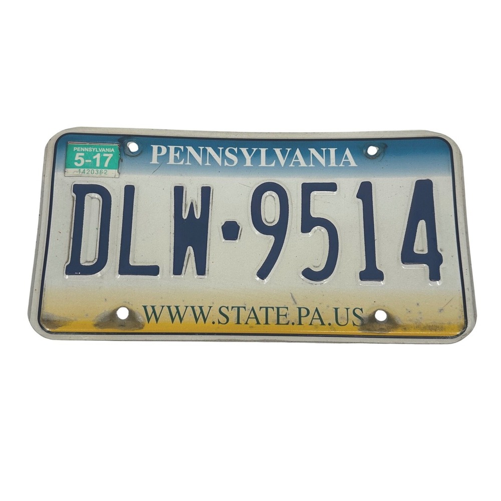 Pennsylvania License Plate Blue Yellow White Art Wall Decor Man Cave Collector